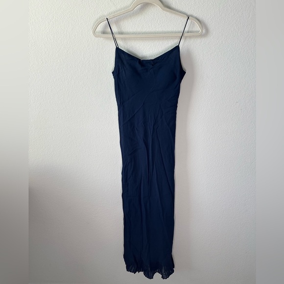 Reformation Navy Suki Midi Dress SZ US 6 - Picture 3 of 9